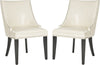 Safavieh Afton 20''H Side Chair (SET Of 2)-Nickel Nail Heads Flat Cream and Espresso Furniture 