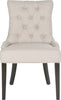 Safavieh Harlow 19''H Tufted Ring Chair (SET Of 2)-Silver Nail Heads Taupe and Espresso Furniture main image