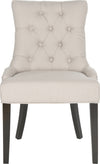 Safavieh Harlow 19''H Tufted Ring Chair (SET Of 2)-Silver Nail Heads Taupe and Espresso Furniture main image