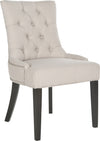 Safavieh Harlow 19''H Tufted Ring Chair (SET Of 2)-Silver Nail Heads Taupe and Espresso Furniture 