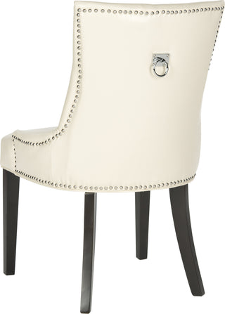 Safavieh Harlow 19''H Tufted Ring Chair (SET Of 2)-Silver Nail Heads Flat Cream and Espresso Furniture 