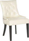 Safavieh Harlow 19''H Tufted Ring Chair (SET Of 2)-Silver Nail Heads Flat Cream and Espresso Furniture 