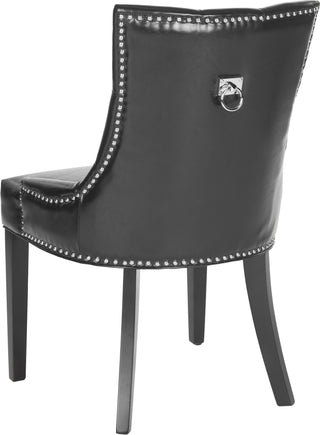 Safavieh Harlow 19''H Tufted Ring Chair (SET Of 2)-Silver Nail Heads Black and Espresso Furniture 