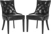 Safavieh Harlow 19''H Tufted Ring Chair (SET Of 2)-Silver Nail Heads Black and Espresso Furniture 