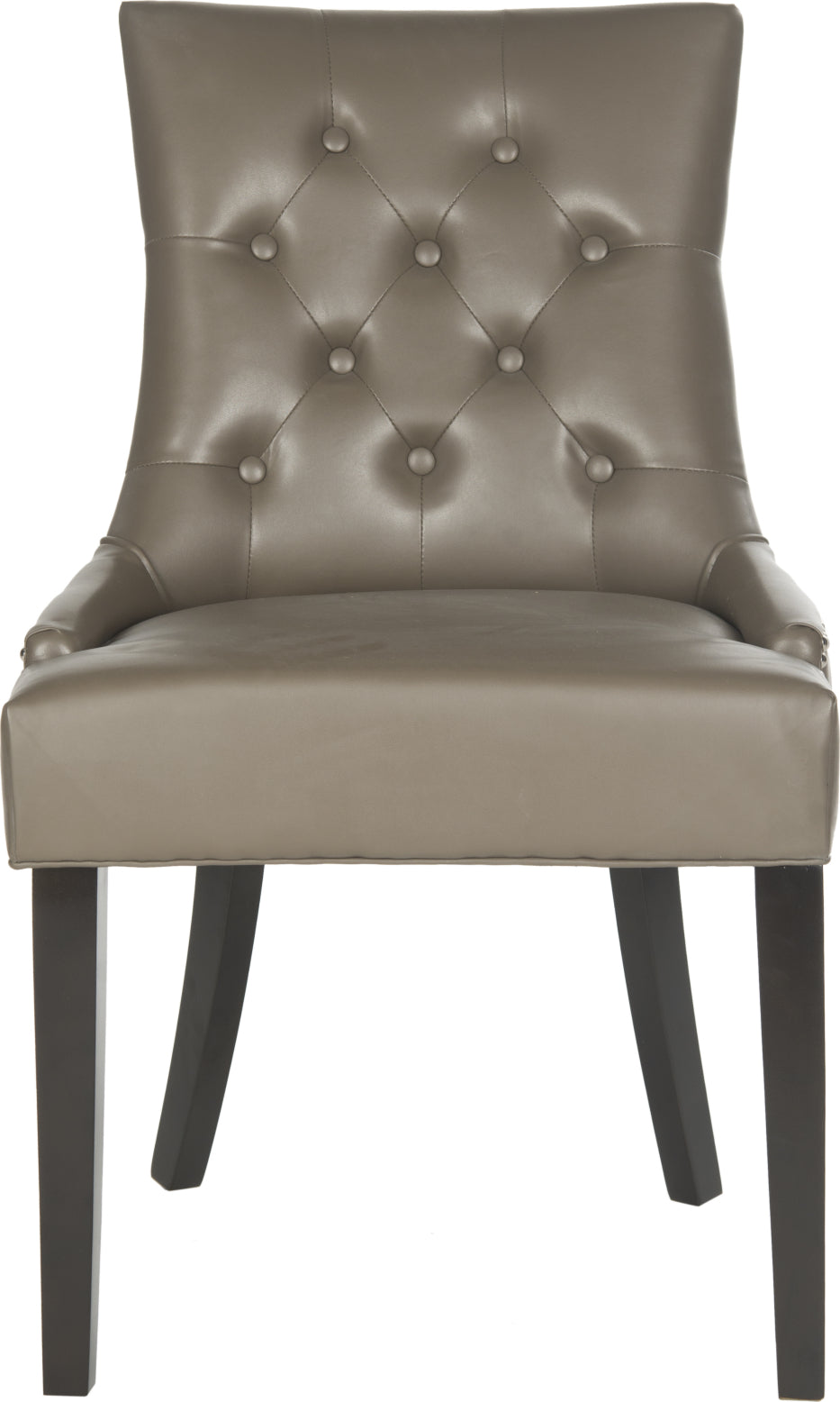 Safavieh Harlow 19''H Tufted Ring Chair (SET Of 2)-Silver Nail Heads Clay and Espresso Furniture main image