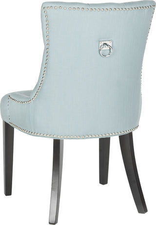 Safavieh Harlow 19''H Tufted Ring Chair (SET Of 2)-Silver Nail Heads Light Blue and Espresso Furniture 