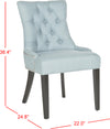 Safavieh Harlow 19''H Tufted Ring Chair (SET Of 2)-Silver Nail Heads Light Blue and Espresso Furniture 