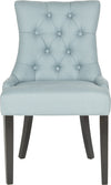 Safavieh Harlow 19''H Tufted Ring Chair (SET Of 2)-Silver Nail Heads Light Blue and Espresso Furniture main image