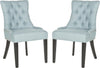Safavieh Harlow 19''H Tufted Ring Chair (SET Of 2)-Silver Nail Heads Light Blue and Espresso Furniture 