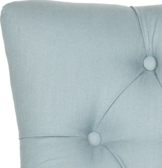 Safavieh Harlow 19''H Tufted Ring Chair (SET Of 2)-Silver Nail Heads Light Blue and Espresso Furniture 