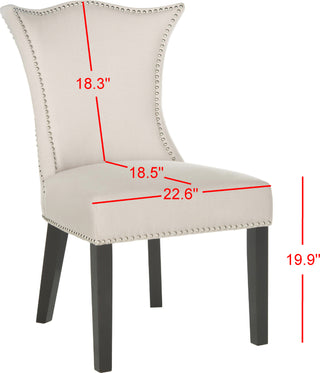 Safavieh Ciara 19''H Side Chair (SET Of 2)-Silver Nail Heads Taupe and Espresso Furniture 