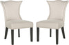 Safavieh Ciara 19''H Side Chair (SET Of 2)-Silver Nail Heads Taupe and Espresso Furniture 