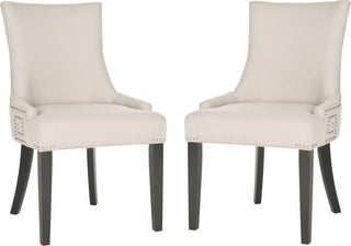 Safavieh Gretchen 20''H Side Chair (SET Of 2)-Silver Nail Heads Taupe and Espresso Furniture 