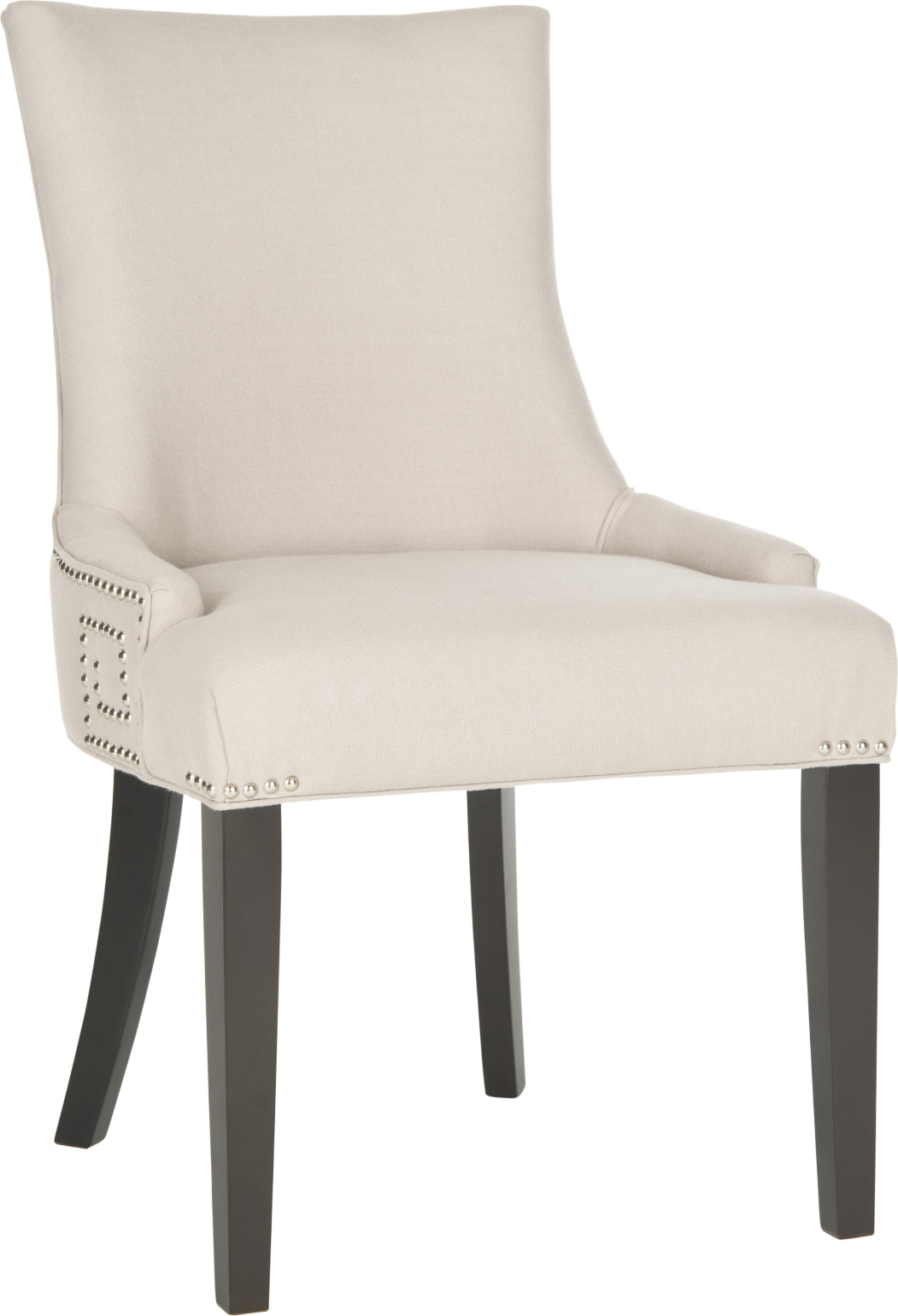 Safavieh Gretchen 20''H Side Chair (SET Of 2)-Silver Nail Heads Taupe and Espresso Furniture main image
