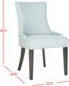 Safavieh Gretchen 20''H Side Chair (SET Of 2)-Silver Nail Heads Light Blue and Espresso Furniture 