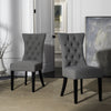 Safavieh Gretchen Tufted Side Chair (SET Of 2) Granite and Black  Feature