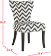 Safavieh Jappic 20''H Ring Side Chair-Silver Nail Heads Navy and White Black Furniture 