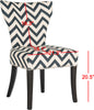 Safavieh Jappic 20''H Ring Side Chair-Silver Nail Heads Navy and White Black Furniture 