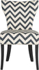 Safavieh Jappic 20''H Ring Side Chair-Silver Nail Heads Navy and White Black Furniture main image
