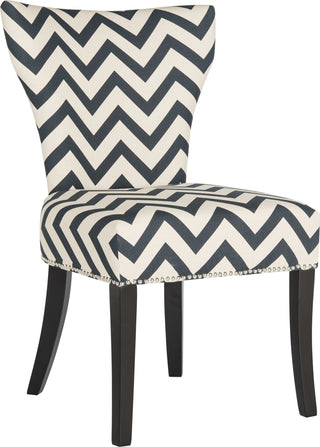 Safavieh Jappic 20''H Ring Side Chair-Silver Nail Heads Navy and White Black Furniture 