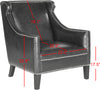 Safavieh Mckinley Leather Club Chair-Silver Nail Heads Antique Black and Furniture 