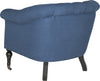 Safavieh Nicolas Tufted Club Chair Steel Blue and Black Furniture 