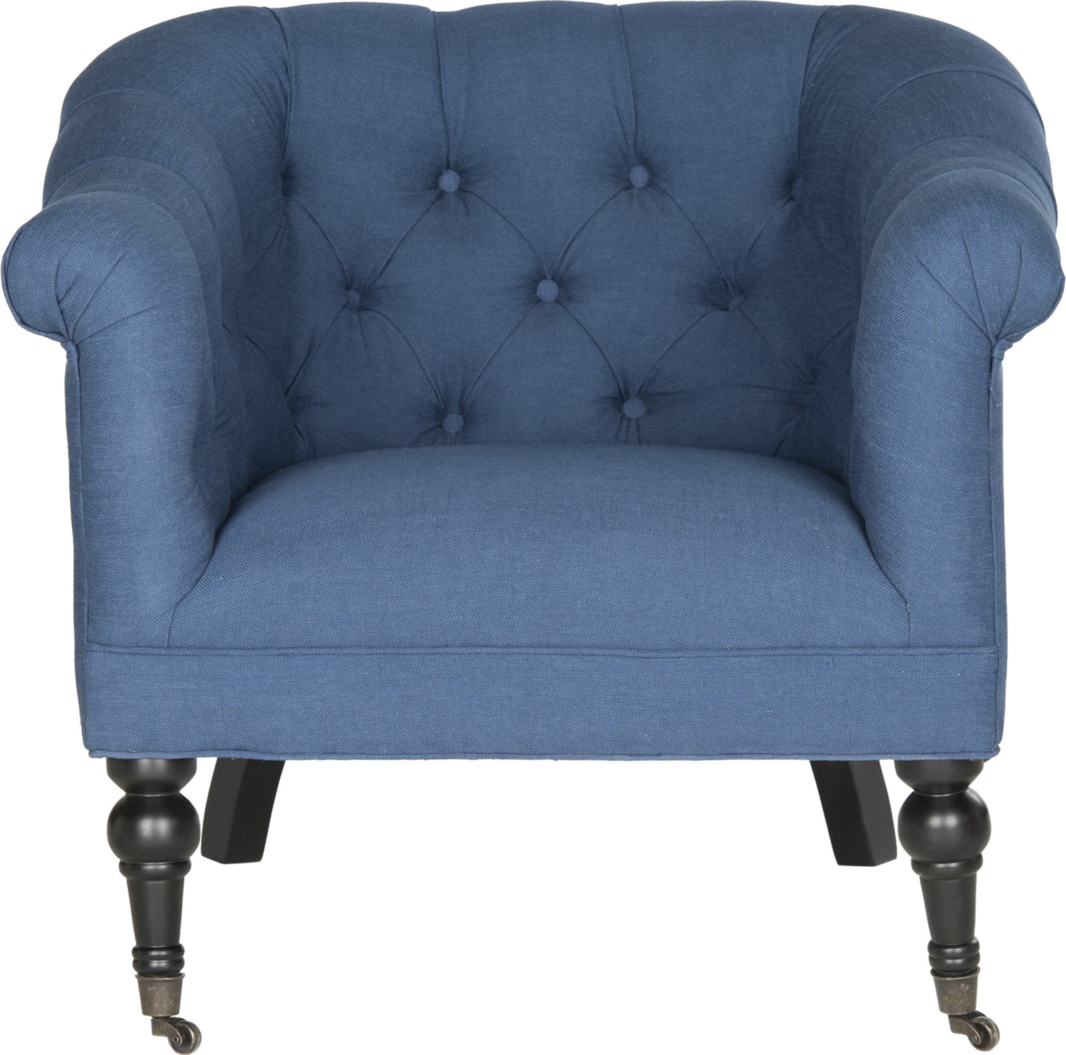 Safavieh Nicolas Tufted Club Chair Steel Blue and Black Furniture main image