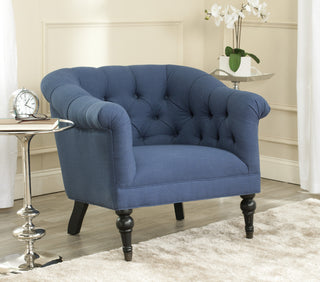 Safavieh Nicolas Tufted Club Chair Steel Blue and Black  Feature