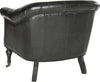 Safavieh Nicolas Tufted Club Chair Antique Black and Furniture 