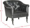 Safavieh Nicolas Tufted Club Chair Antique Black and Furniture 