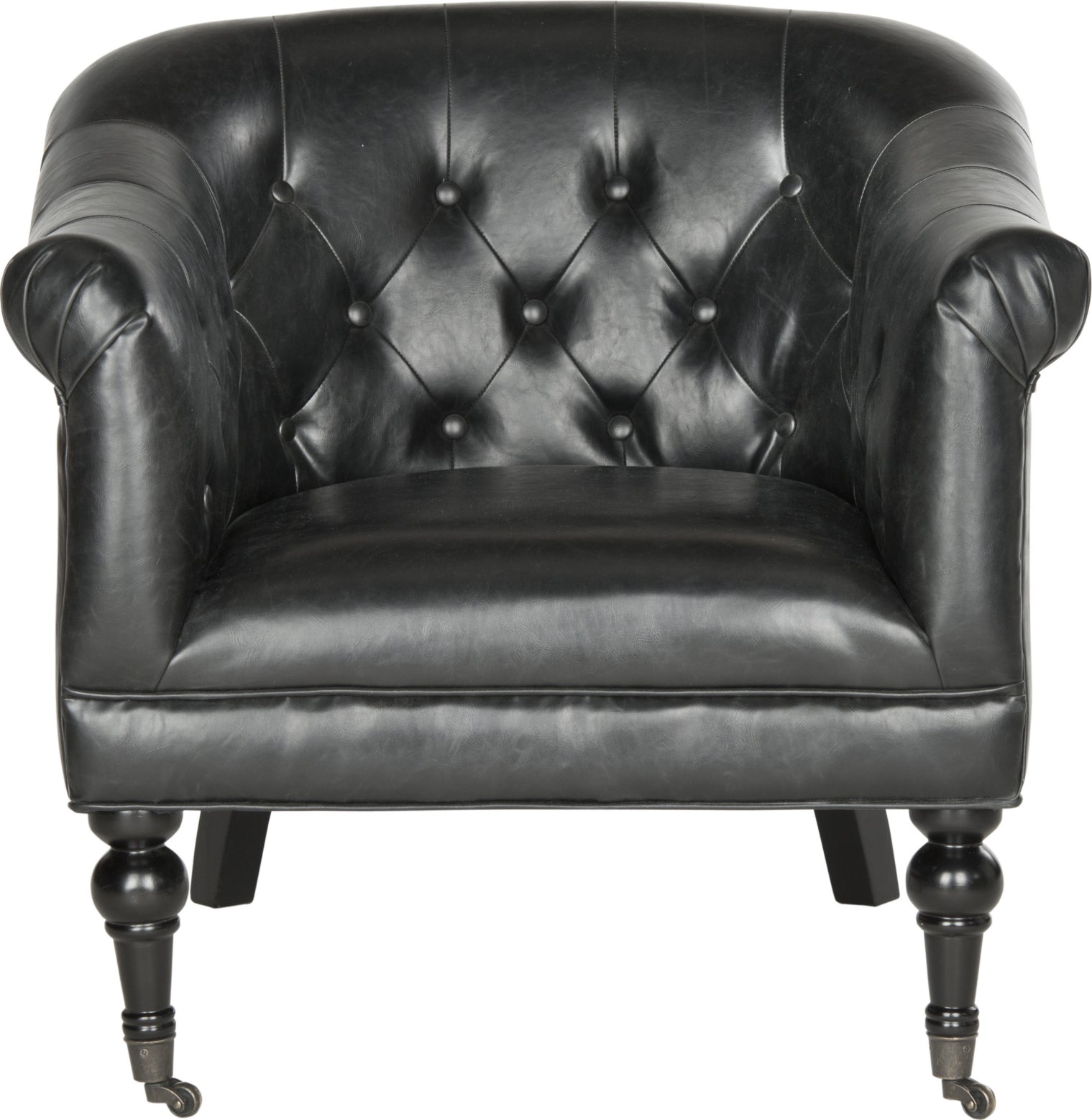 Safavieh Nicolas Tufted Club Chair Antique Black and Furniture main image