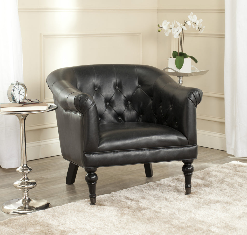 Safavieh Nicolas Tufted Club Chair Antique Black  Feature