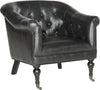 Safavieh Nicolas Tufted Club Chair Antique Black and Furniture 
