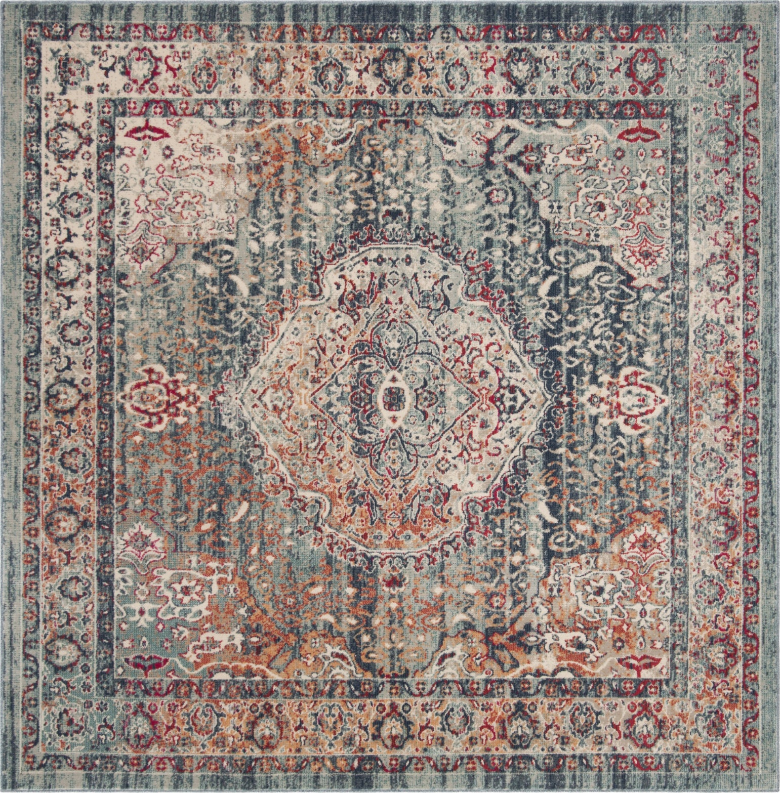 Safavieh Merlot MER312Q Red/Aqua Area Rug – Incredible Rugs and Decor
