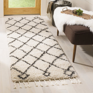 Safavieh Moroccan Fringe Shag MFG241B Cream/Charcoal Area Rug 