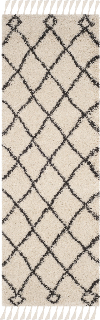 Safavieh Moroccan Fringe Shag MFG241B Cream/Charcoal Area Rug 