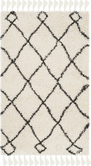 Safavieh Moroccan Fringe Shag MFG241B Cream/Charcoal Area Rug 