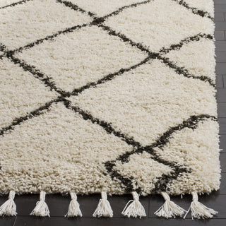 Safavieh Moroccan Fringe Shag MFG241B Cream/Charcoal Area Rug 