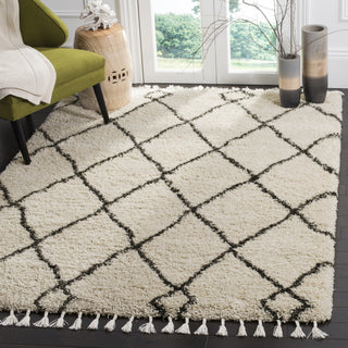 Safavieh Moroccan Fringe Shag MFG241B Cream/Charcoal Area Rug  Feature