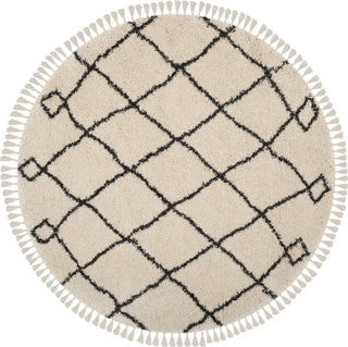 Safavieh Moroccan Fringe Shag MFG241B Cream/Charcoal Area Rug 