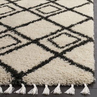 Safavieh Moroccan Fringe Shag MFG244B Cream/Charcoal Area Rug 