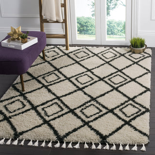 Safavieh Moroccan Fringe Shag MFG244B Cream/Charcoal Area Rug  Feature