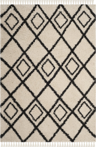 Safavieh Moroccan Fringe Shag MFG244B Cream/Charcoal Area Rug main image