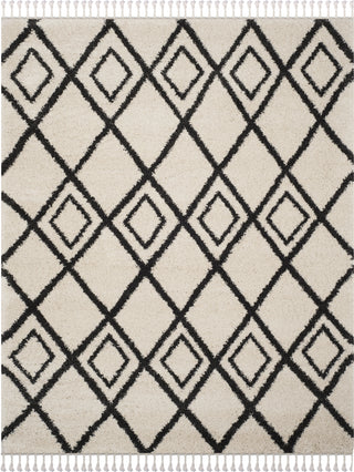 Safavieh Moroccan Fringe Shag MFG244B Cream/Charcoal Area Rug 