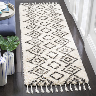 Safavieh Moroccan Fringe Shag MFG245B Cream/Charcoal Area Rug 