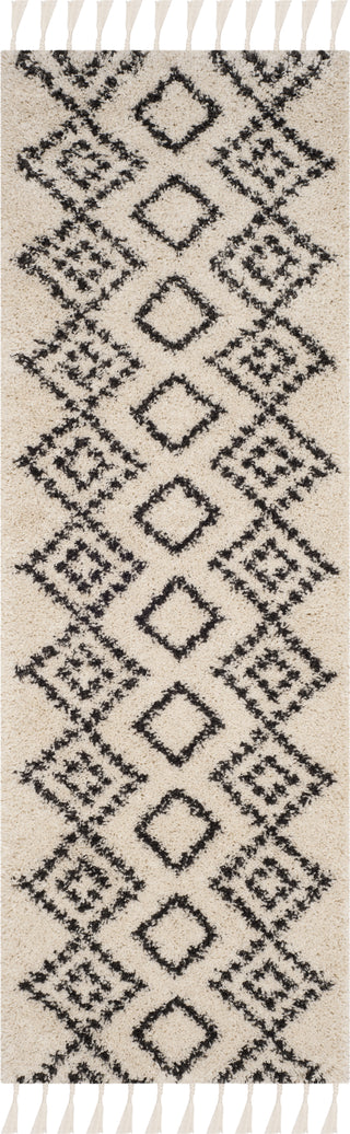 Safavieh Moroccan Fringe Shag MFG245B Cream/Charcoal Area Rug 