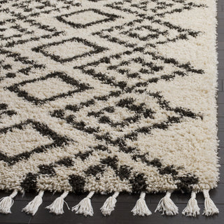 Safavieh Moroccan Fringe Shag MFG245B Cream/Charcoal Area Rug 