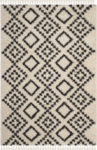 Safavieh Moroccan Fringe Shag MFG245B Cream/Charcoal Area Rug main image