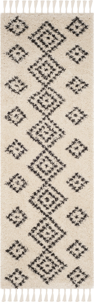 Safavieh Moroccan Fringe Shag MFG246B Cream/Charcoal Area Rug 