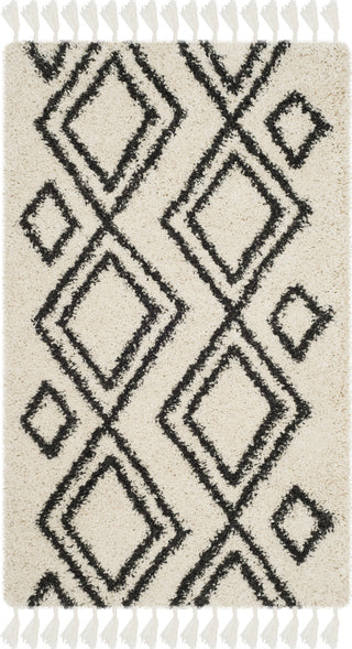 Safavieh Moroccan Fringe Shag MFG247B Cream/Charcoal Area Rug 